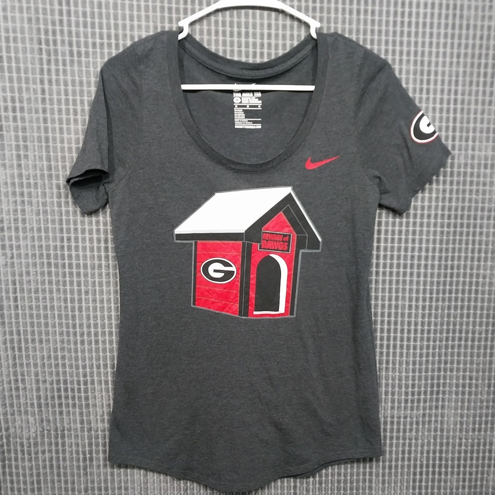 Nike Georgia Bulldogs T-Shirt Womens Graphic Tri-Blend Medium Charcoal Grey